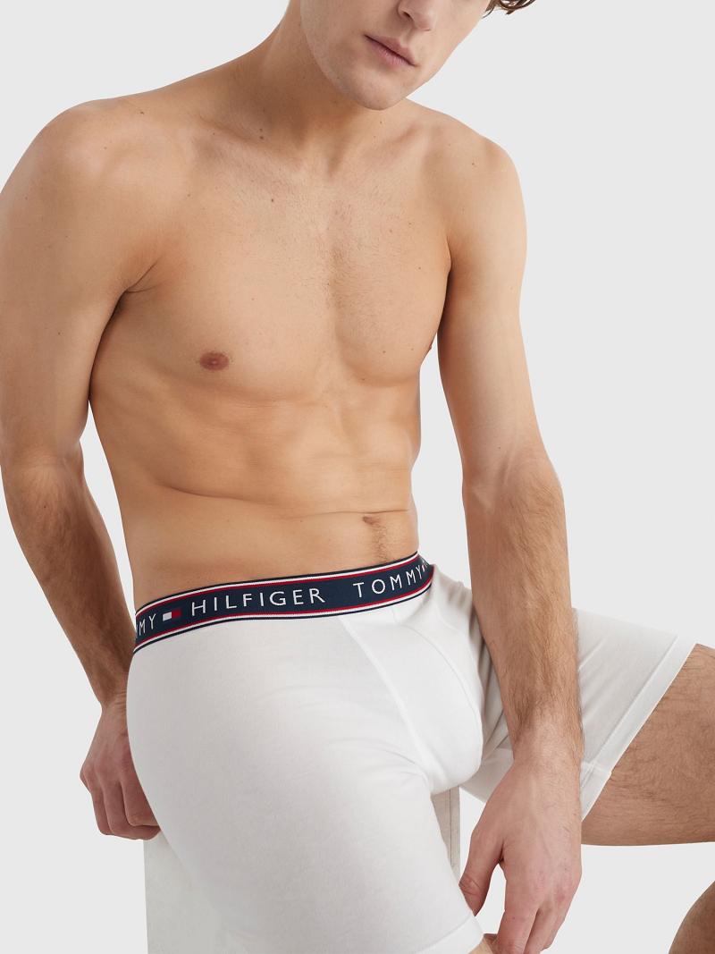 Férfi Tommy Hilfiger Stretch cotton boxer brief 3pk Boxer Briefs Fehér | HU 1389AHK